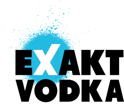 Logo Exakt Vodke u crnoj boji.