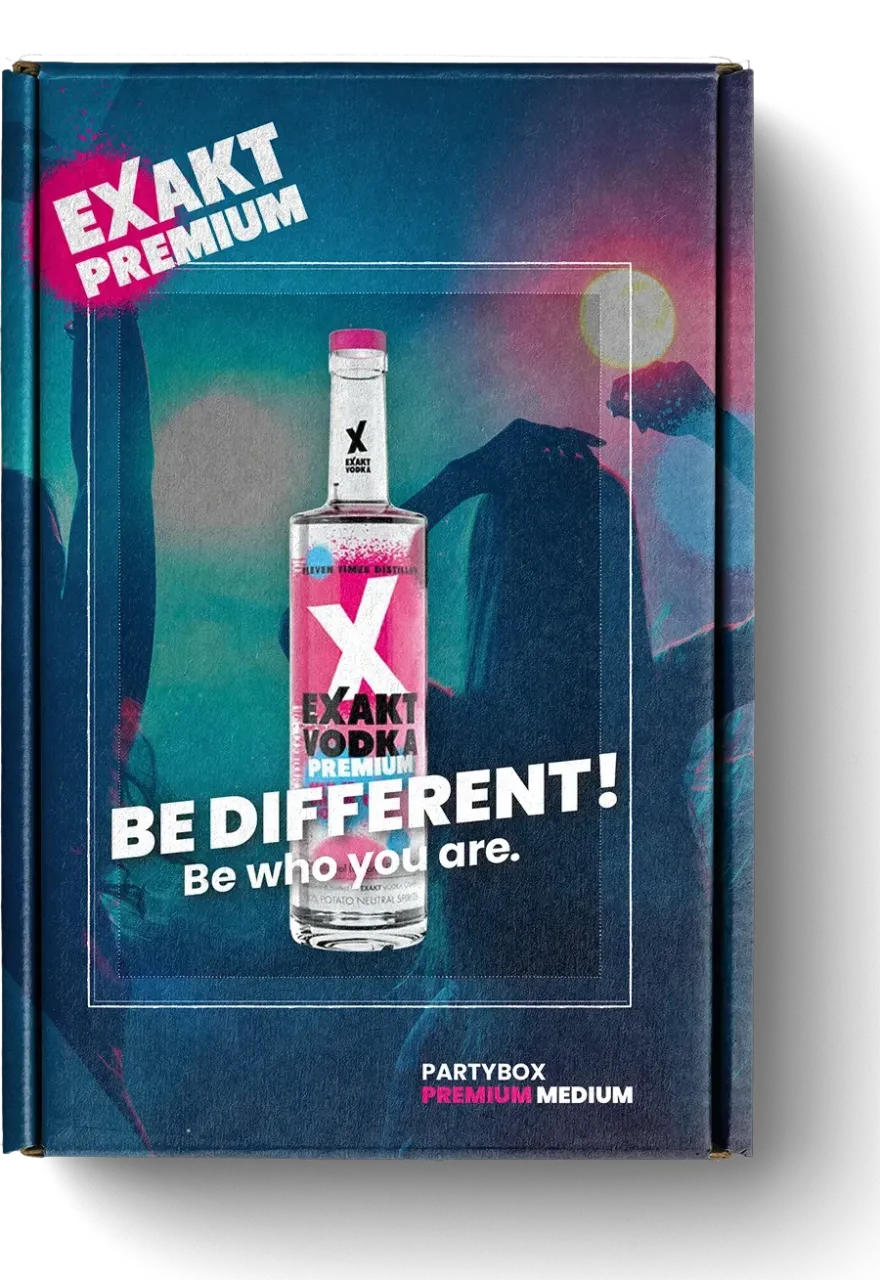 A party box in medium size with premium vodka.